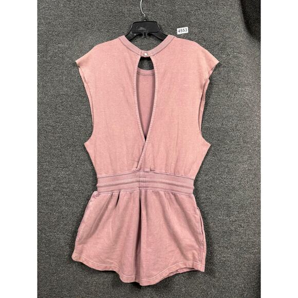 FP Movement Romper Womens Small Pink Solid Drawstring Waist Sleeveless One-Piece - Picture 2 of 6